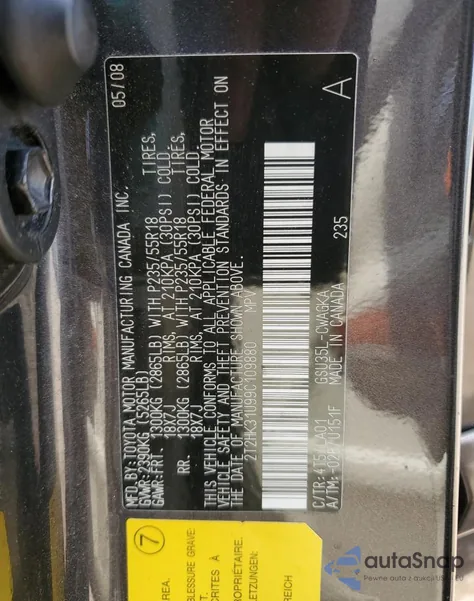 2009 Lexus Rx 350 из США, поврежденный, VIN 2T2HK31U99C109880